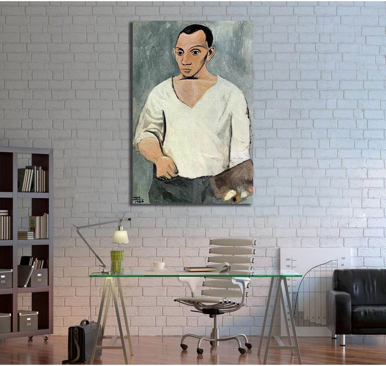 Pablo Picasso, Self-portrait with palette - Canvas print - Zellart Canvas Prints 000Negative, 6175, ALL_Products
