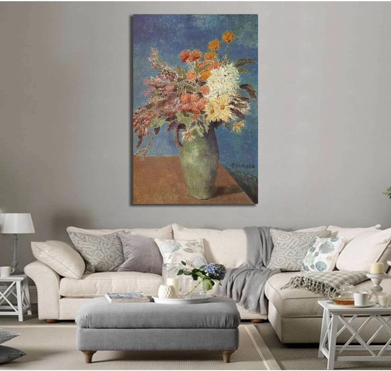 Pablo Picasso, Vase of Flowers - Canvas print - Zellart Canvas Prints 000Negative, 6190, ALL_Products