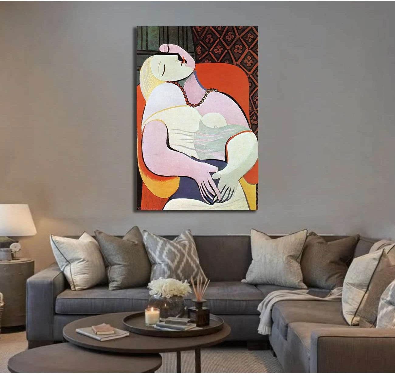 Pablo Picasso, Woman asleep in an armchair - Canvas print - Zellart Canvas Prints 000Negative, 6193, ALL_Products