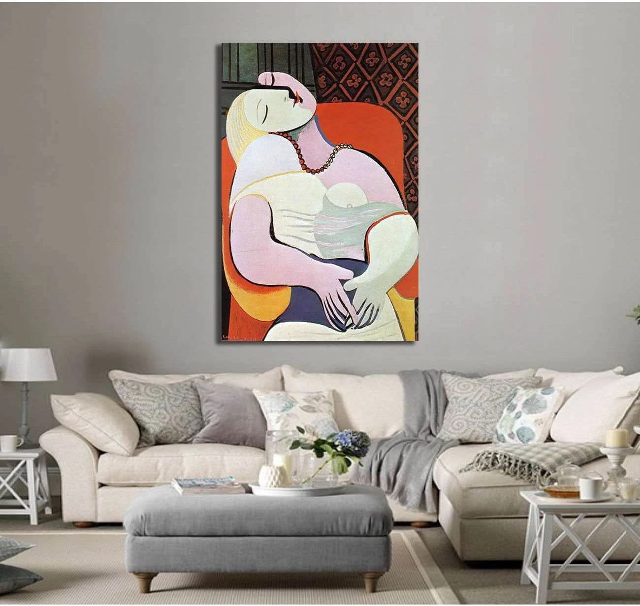 Pablo Picasso, Woman asleep in an armchair - Canvas print - Zellart Canvas Prints 000Negative, 6193, ALL_Products