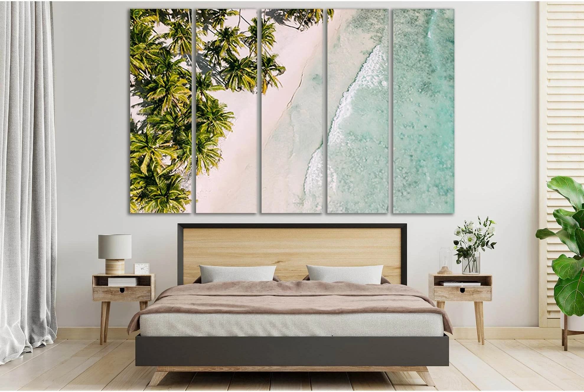 Palm Trees On The Caribbean Coast №SL147 Ready to Hang Canvas Print - Zellart Canvas Prints 0new, ALL_Products, Beach Ocean & Waves