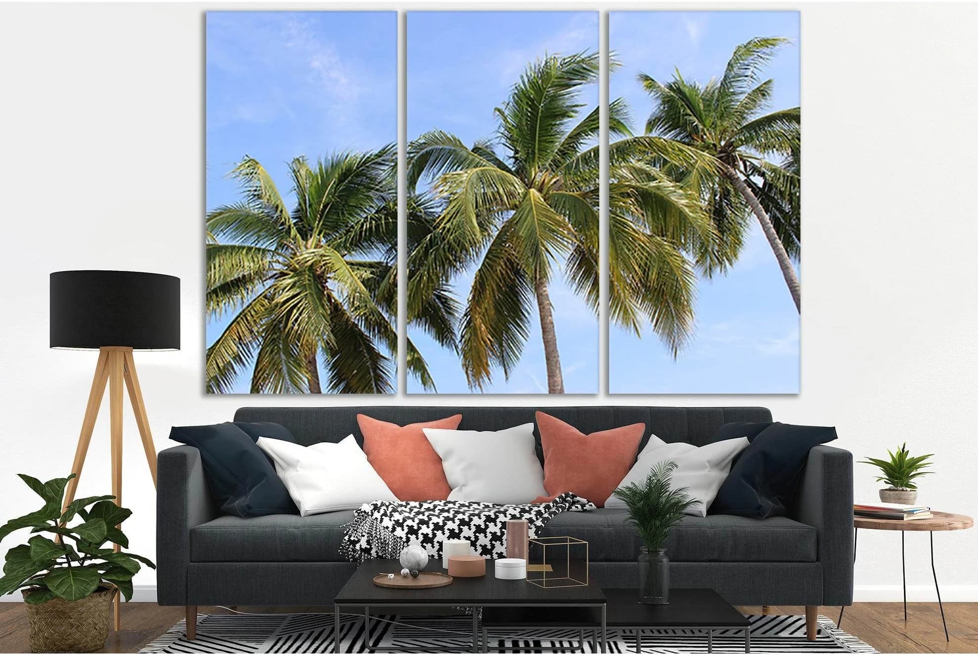 Palm Trees №SL827 Ready to Hang Canvas Print - Zellart Canvas Prints 0new, ALL_Products, Trees Wall Art