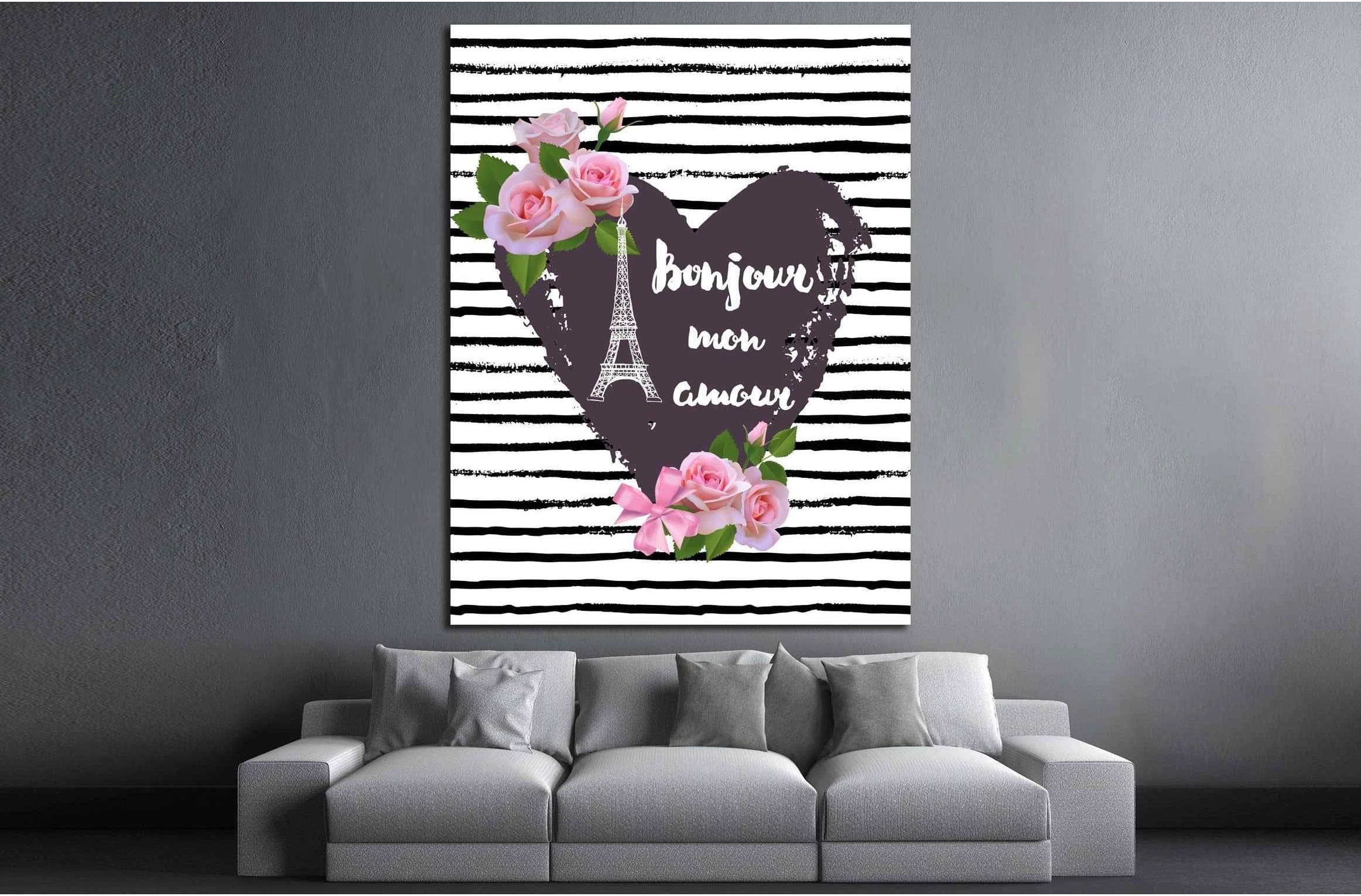 Paris, France, flowers №4597 Ready to Hang Canvas Print - Zellart Canvas Prints ALL_Products, s-4597