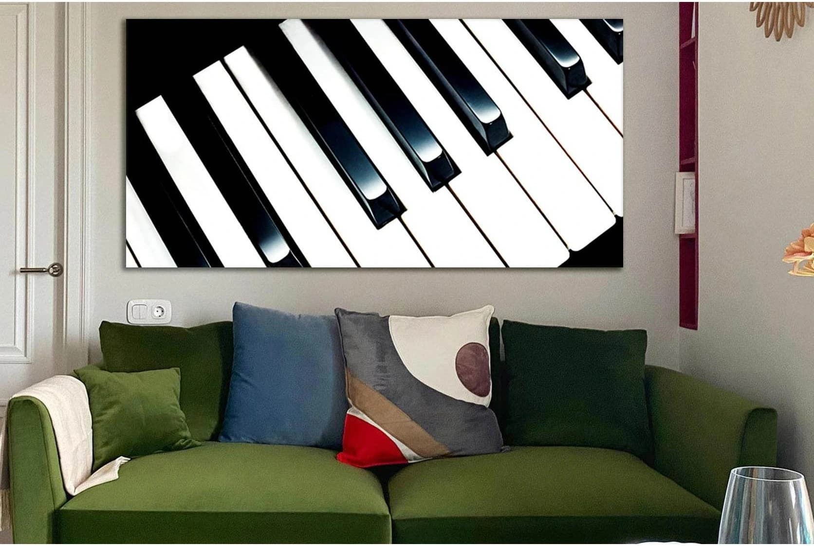 Piano Keys Illustration №SL891 Ready to Hang Canvas Print - Zellart Canvas Prints 0new, ALL_Products, Black & White Wall Art