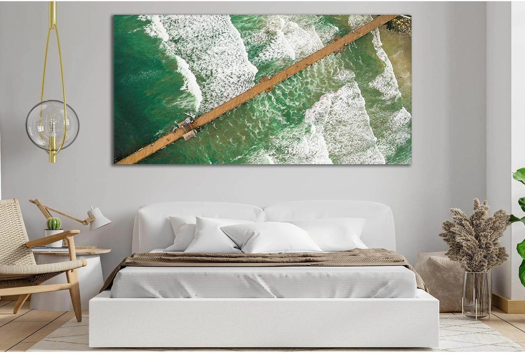 Pier In The Ocean №SL163 Ready to Hang Canvas Print - Zellart Canvas Prints 0new, ALL_Products, Beach Ocean & Waves