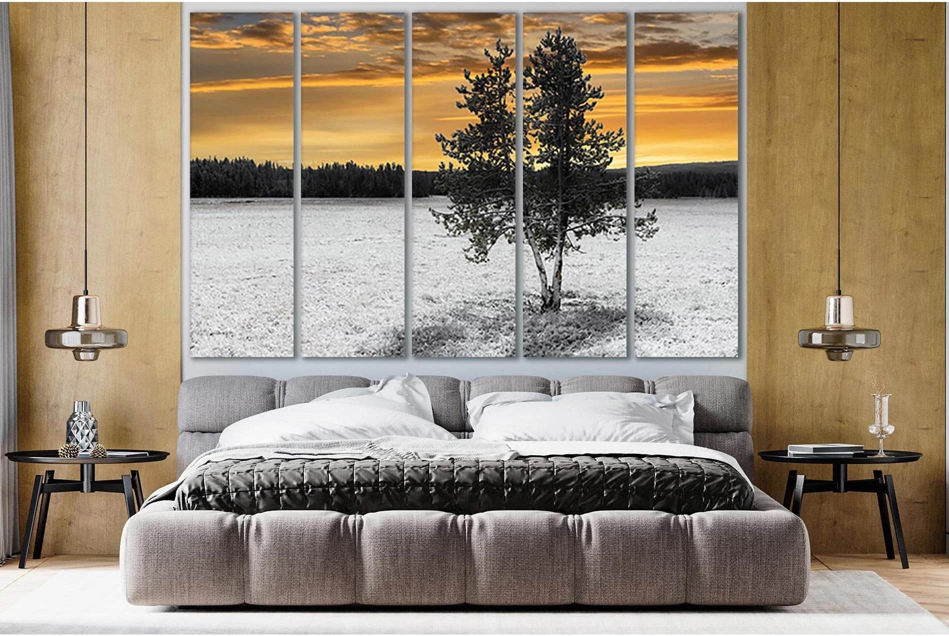 Pine In The Field In Winter №SL804 Ready to Hang Canvas Print - Zellart Canvas Prints 0new, ALL_Products, Trees Wall Art