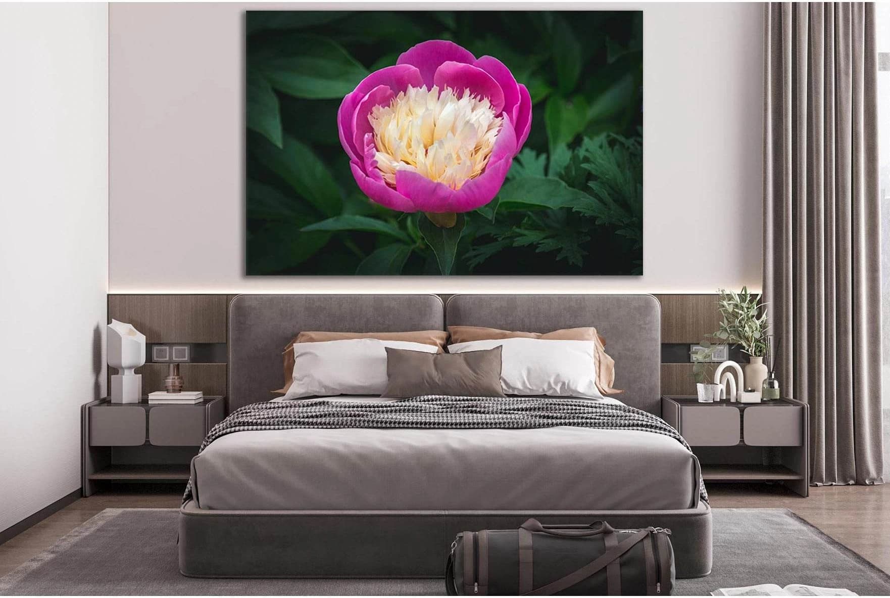 Pink And White Petaled Flower №SL719 Ready to Hang Canvas Print - Zellart Canvas Prints 0new, ALL_Products, Floral & Botanical Wall Art