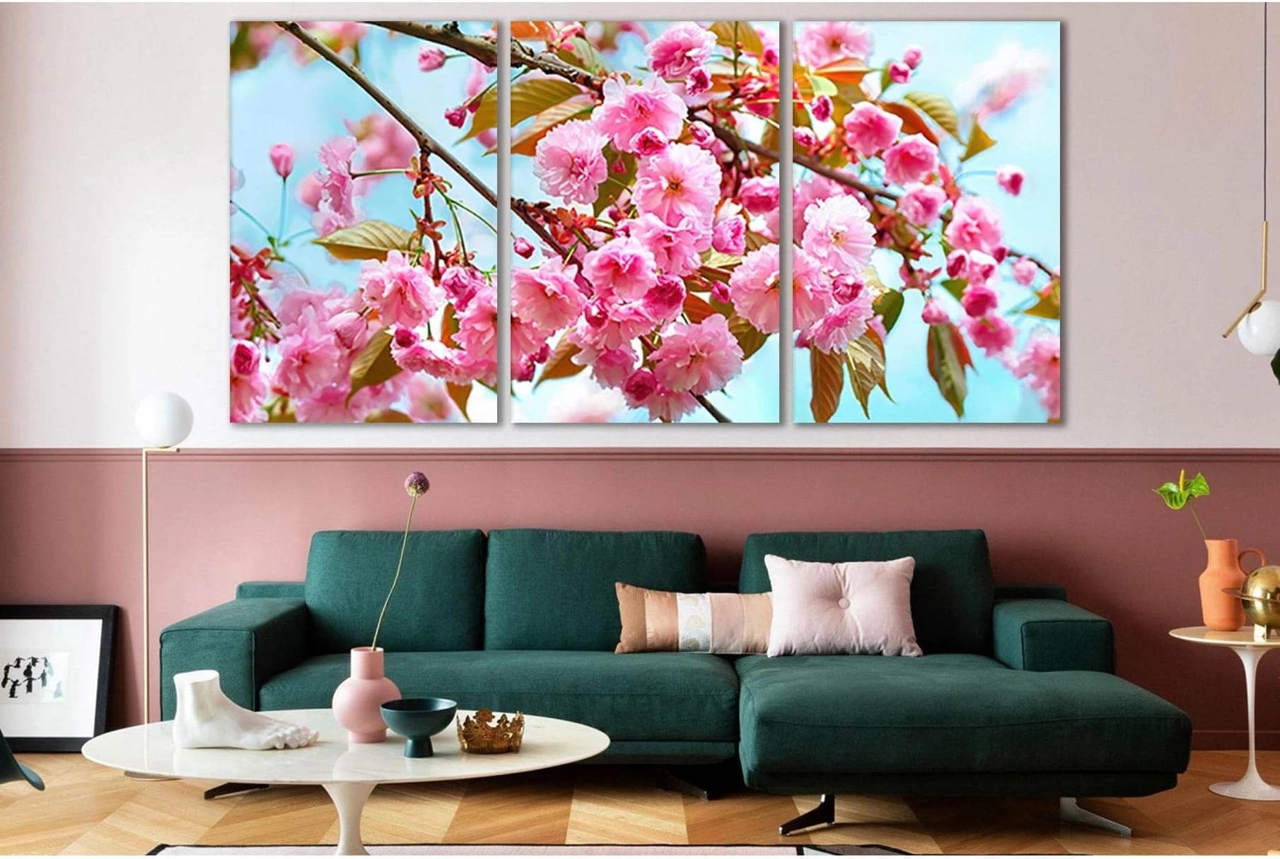 Pink Cherry Flowers Close Up №SL667 Ready to Hang Canvas Print - Zellart Canvas Prints 0new, ALL_Products, Floral & Botanical Wall Art