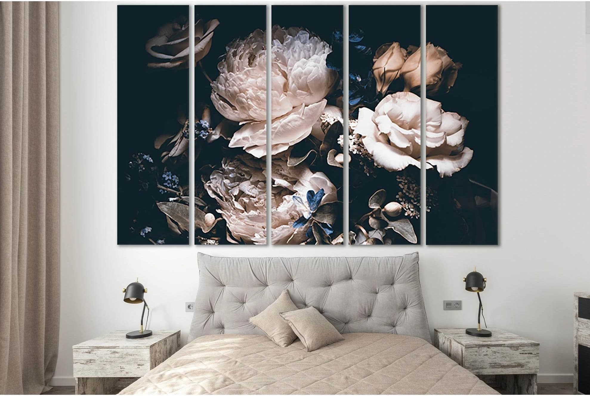 Pink Peonies Bouquet №SL666 Ready to Hang Canvas Print - Zellart Canvas Prints 0new, ALL_Products, Floral & Botanical Wall Art