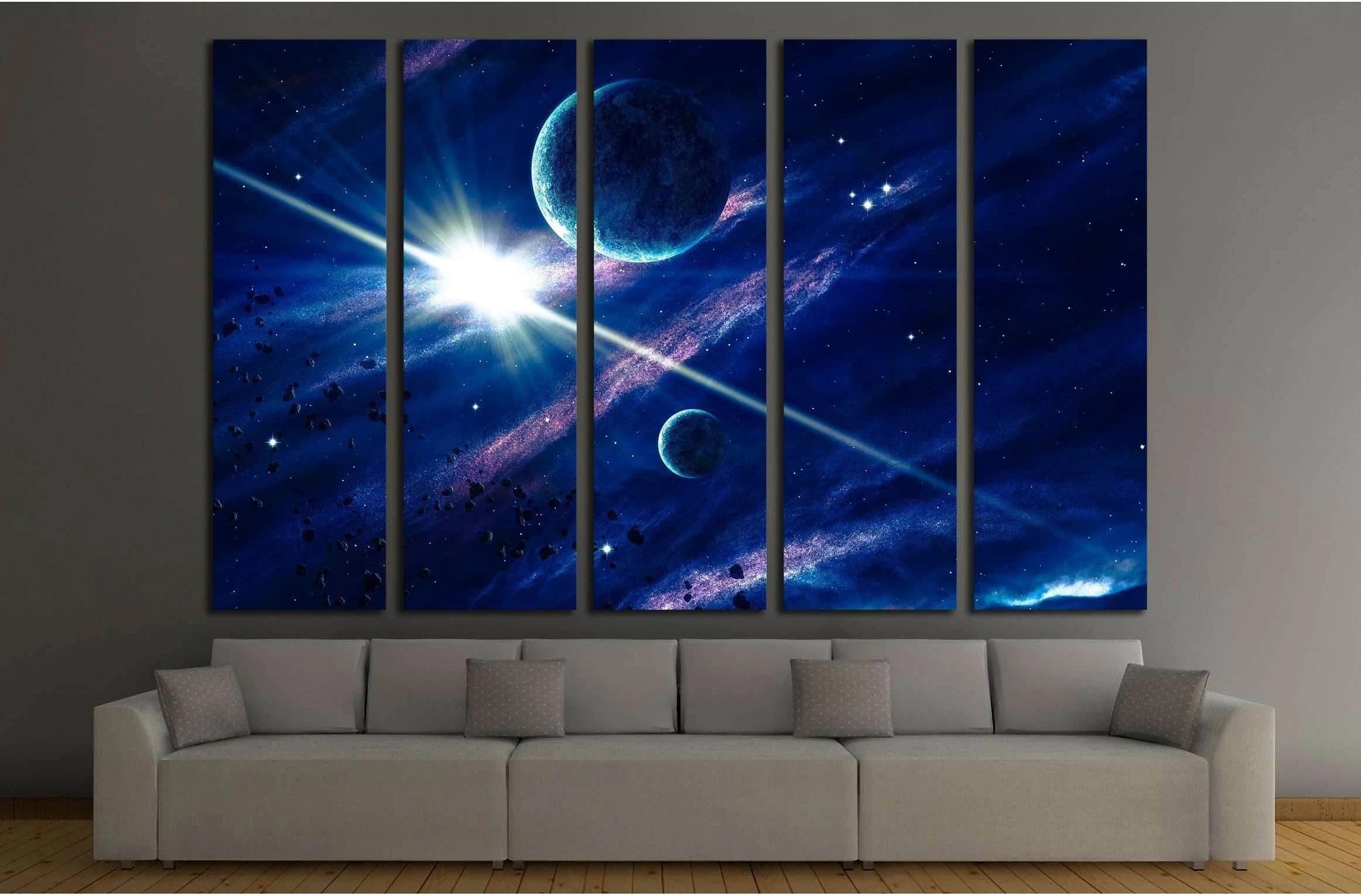 Planets with the shining star in space. Elements of this image furnished by NASA №2461 Ready to Hang Canvas Print - Zellart Canvas Prints ALL_Products, s-2461