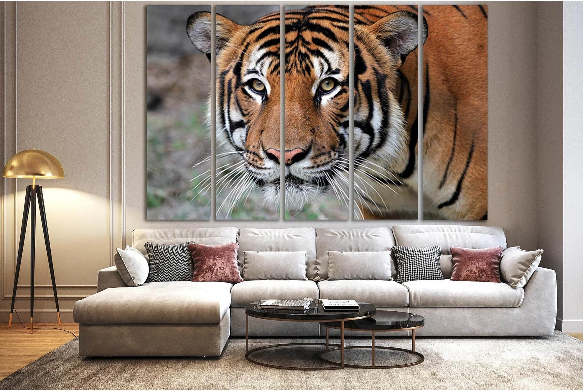 Portrait Of A Tiger №SL1009 Ready to Hang Canvas Print - Zellart Canvas Prints 0new, ALL_Products, Animals & Wildlife, Tiger