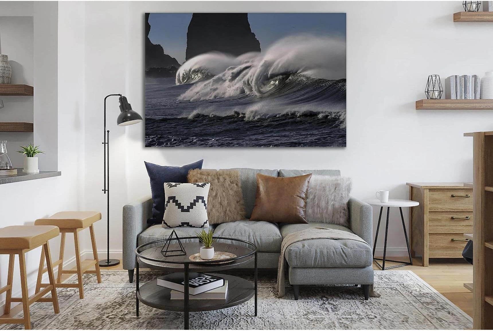 Powerful Ocean Waves №SL189 Ready to Hang Canvas Print - Zellart Canvas Prints 0new, ALL_Products, Beach Ocean & Waves
