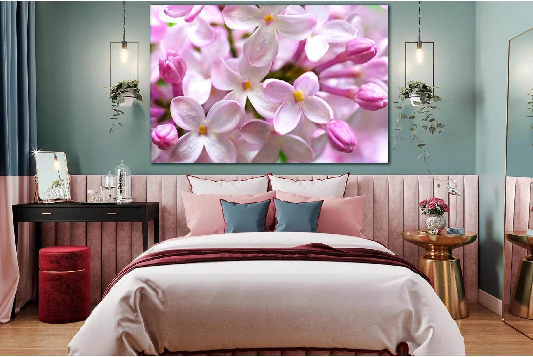 Purple Lilac Flowers №SL671 Ready to Hang Canvas Print - Zellart Canvas Prints 0new, ALL_Products, Floral & Botanical Wall Art