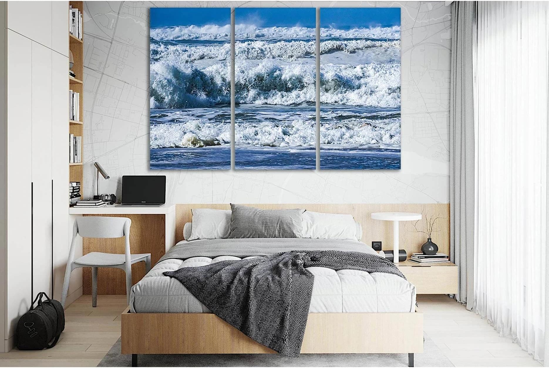 Raging Ocean Waves №SL184 Ready to Hang Canvas Print - Zellart Canvas Prints 0new, ALL_Products, Beach Ocean & Waves