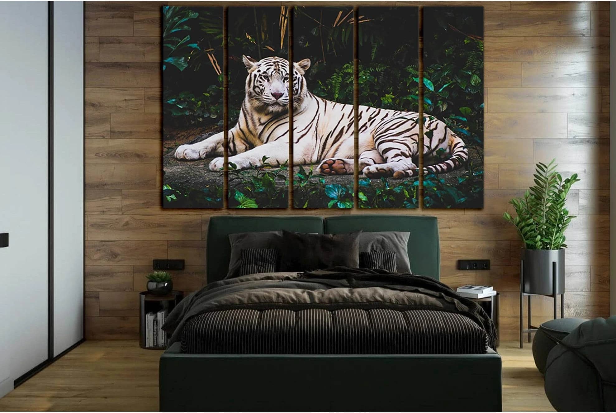 Rare White Tiger №SL1537 Ready to Hang Canvas Print - Zellart Canvas Prints 0new, ALL_Products, Animals & Wildlife, Tiger