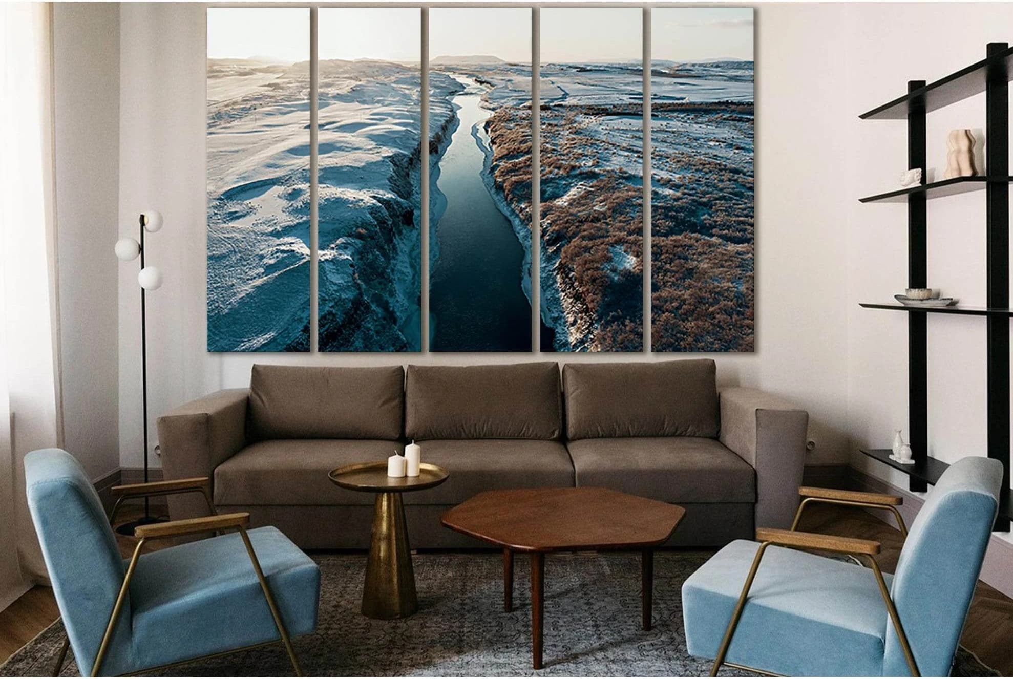 River In Iceland №SL1313 Ready to Hang Canvas Print - Zellart Canvas Prints 0new, ALL_Products, Glacials