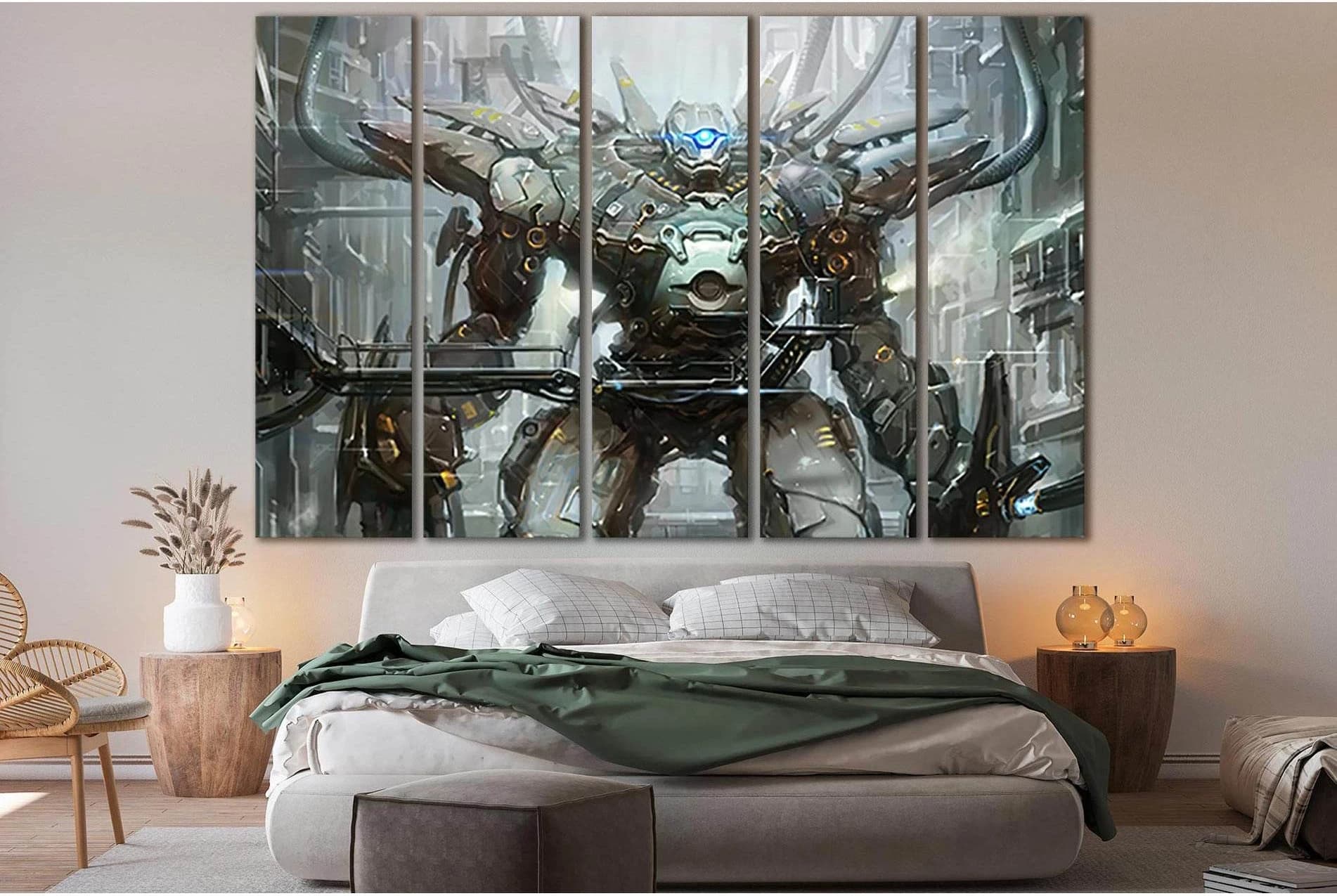 Robot At Technical Station №SL1287 Ready to Hang Canvas Print - Zellart Canvas Prints 0new, ALL_Products, Fantasy And Sci Fi Wall Art
