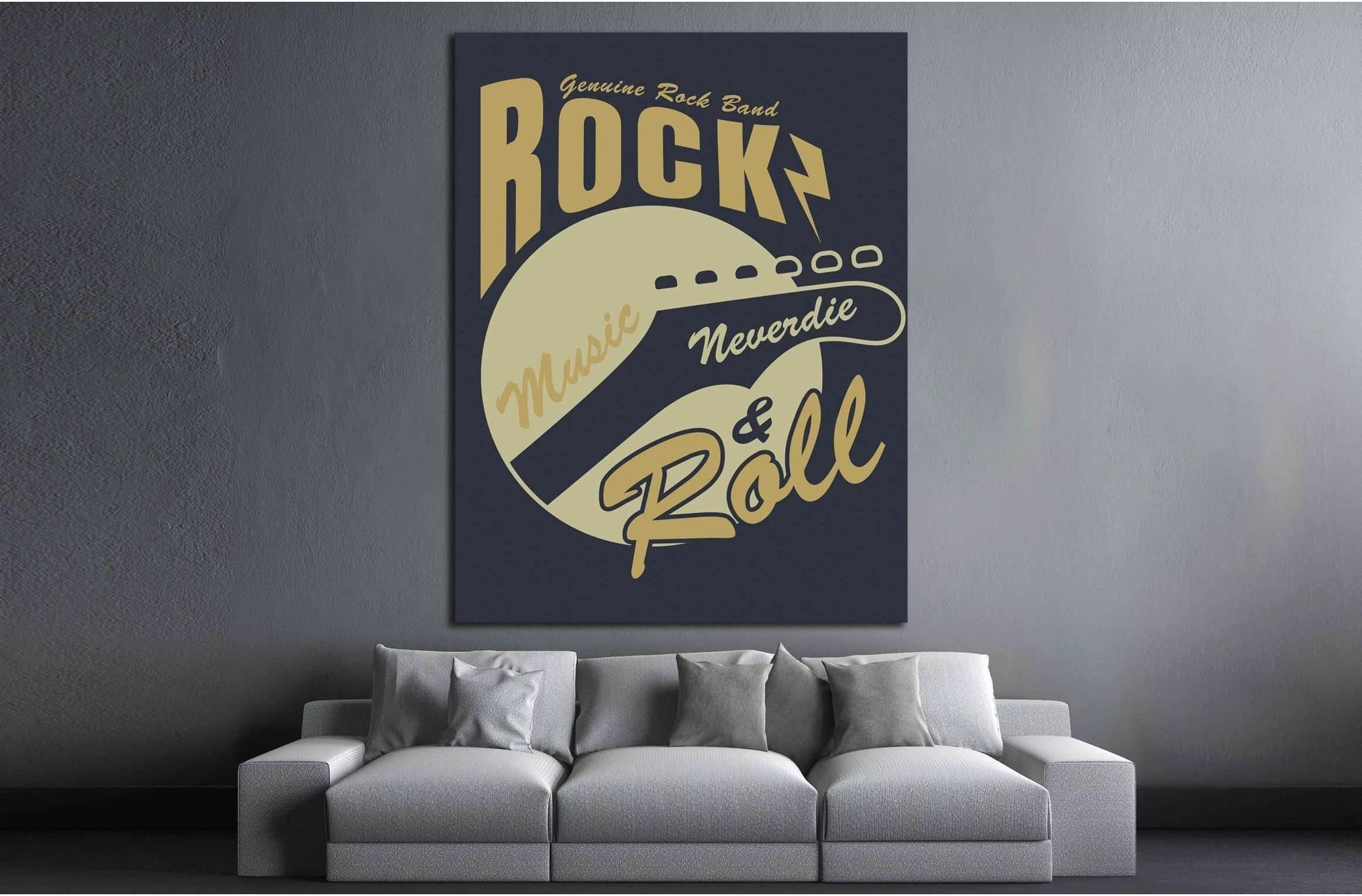 rockandroll №4589 Ready to Hang Canvas Print - Zellart Canvas Prints ALL_Products, s-4589