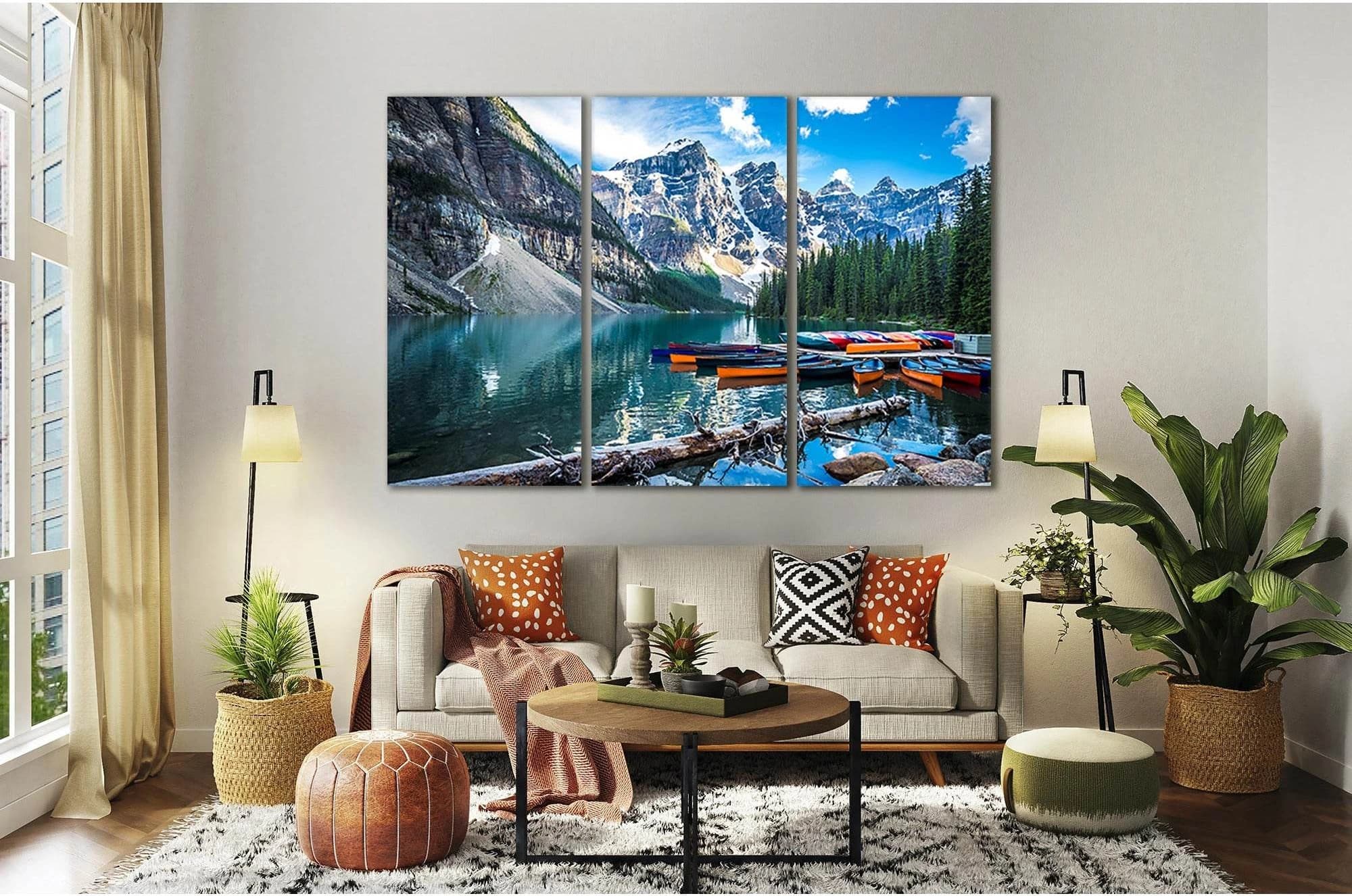 Rocky Mountains Lake Moraine №Sl19 Ready to Hang Canvas Print - Zellart Canvas Prints 0new, ALL_Products, Nature & Landscapes Canvas Print