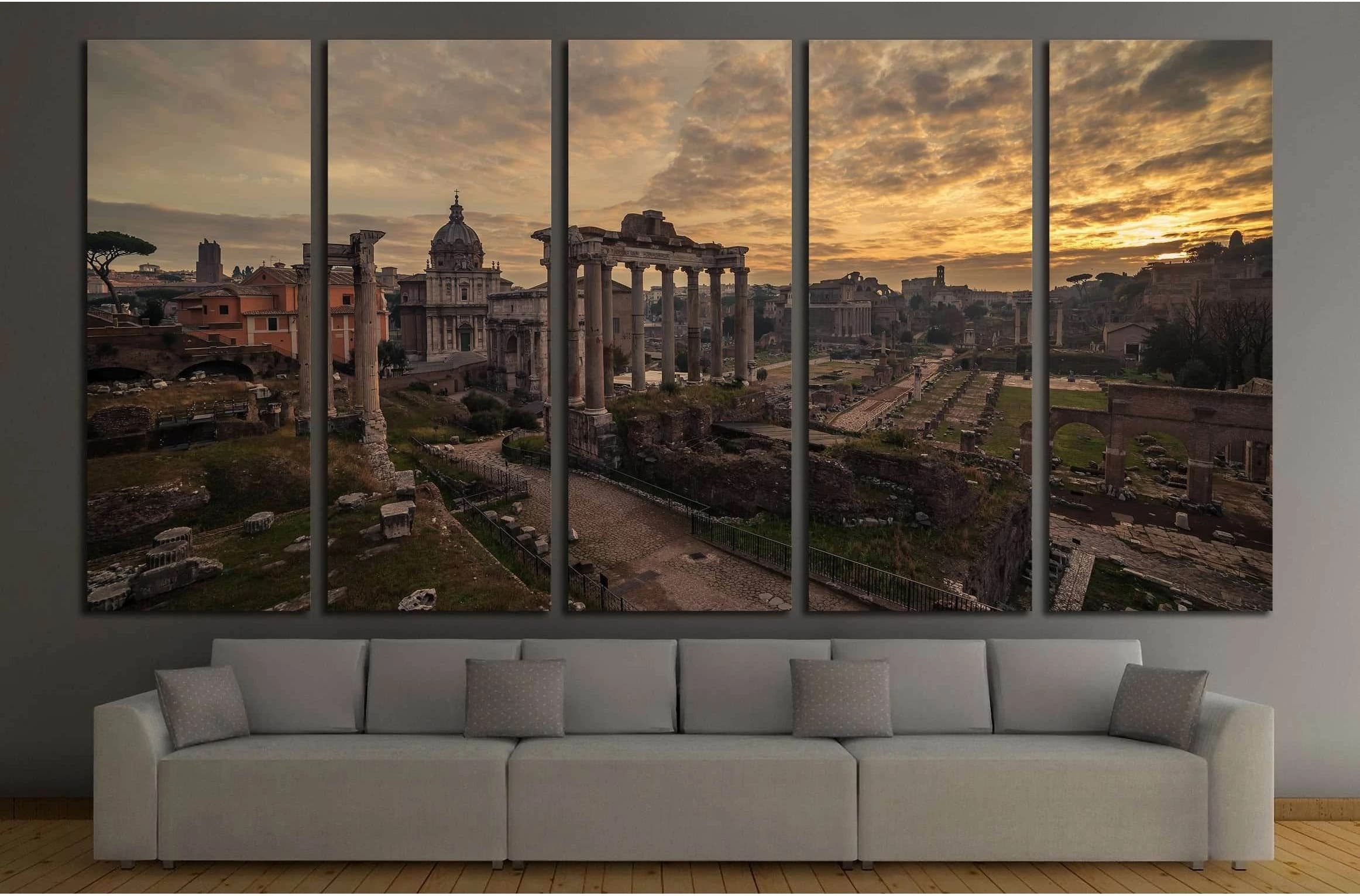 Rome, Italy The Roman Forum. Old Town of the city №3042 Ready to Hang Canvas Print - Zellart Canvas Prints ALL_Products, s-3042