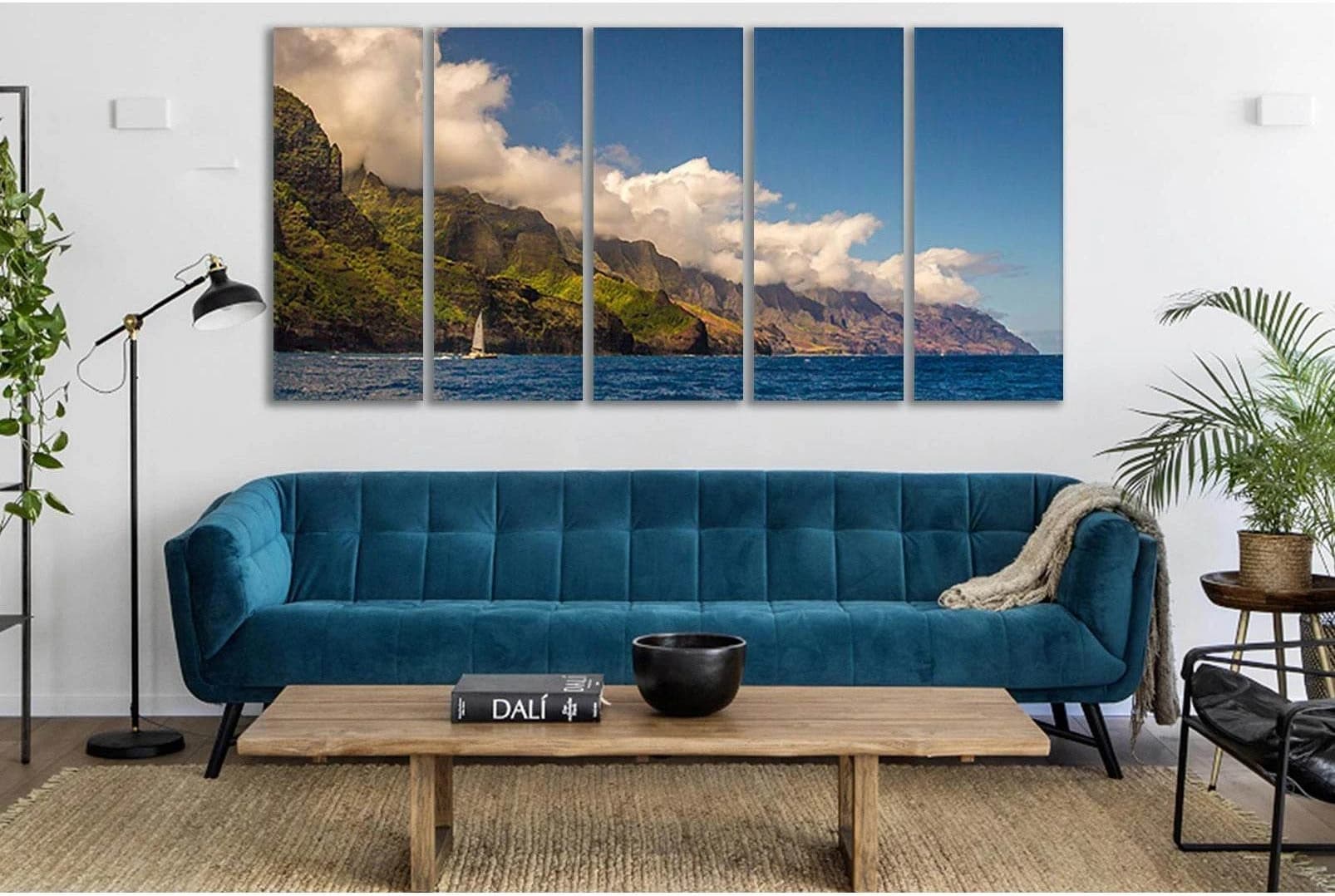 Sailboat Near Sea Cliffs №SL168 Ready to Hang Canvas Print - Zellart Canvas Prints 0new, ALL_Products, Beach Ocean & Waves