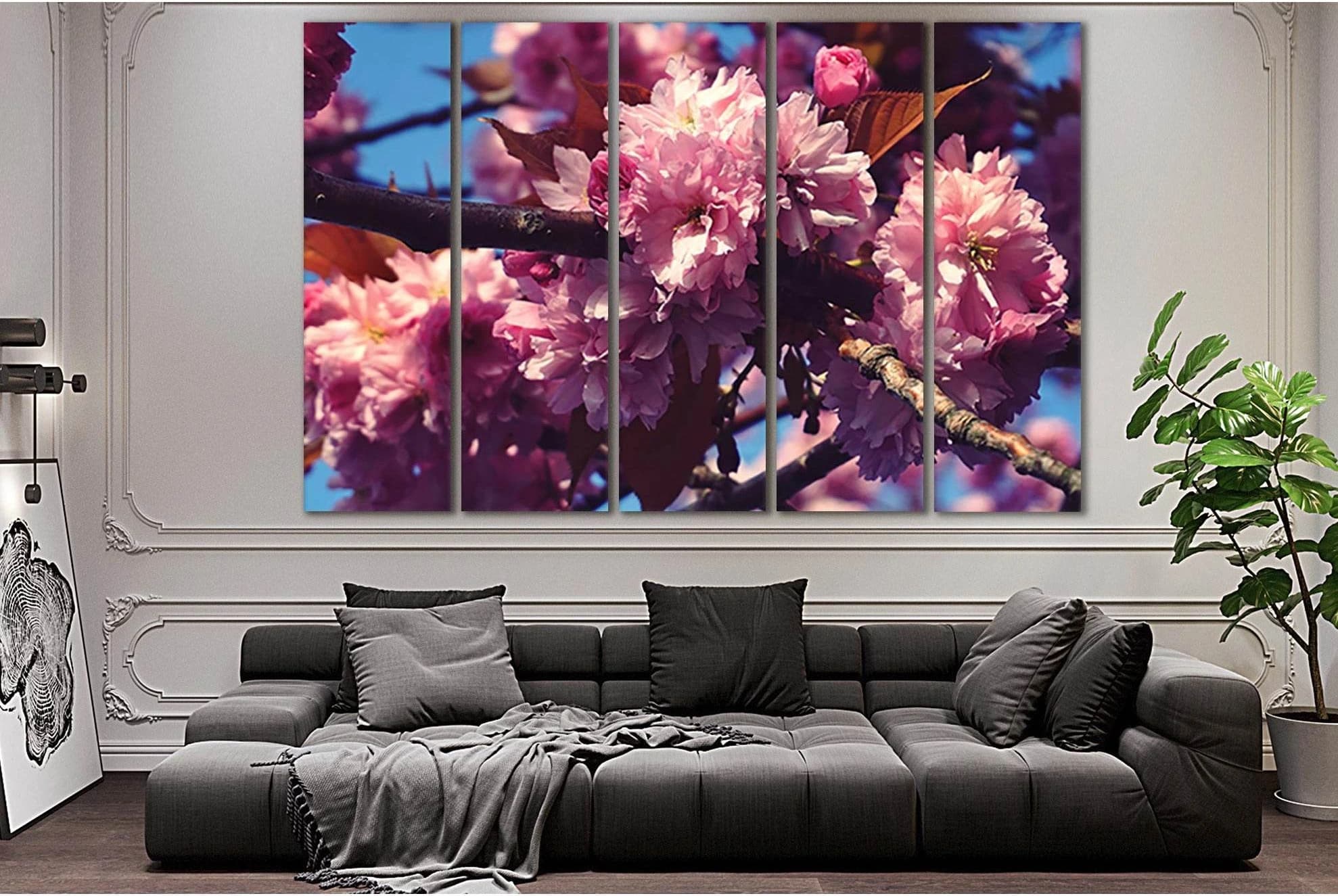 Sakura Flowers №SL522 Ready to Hang Canvas Print - Zellart Canvas Prints 0new, ALL_Products, Trees Wall Art