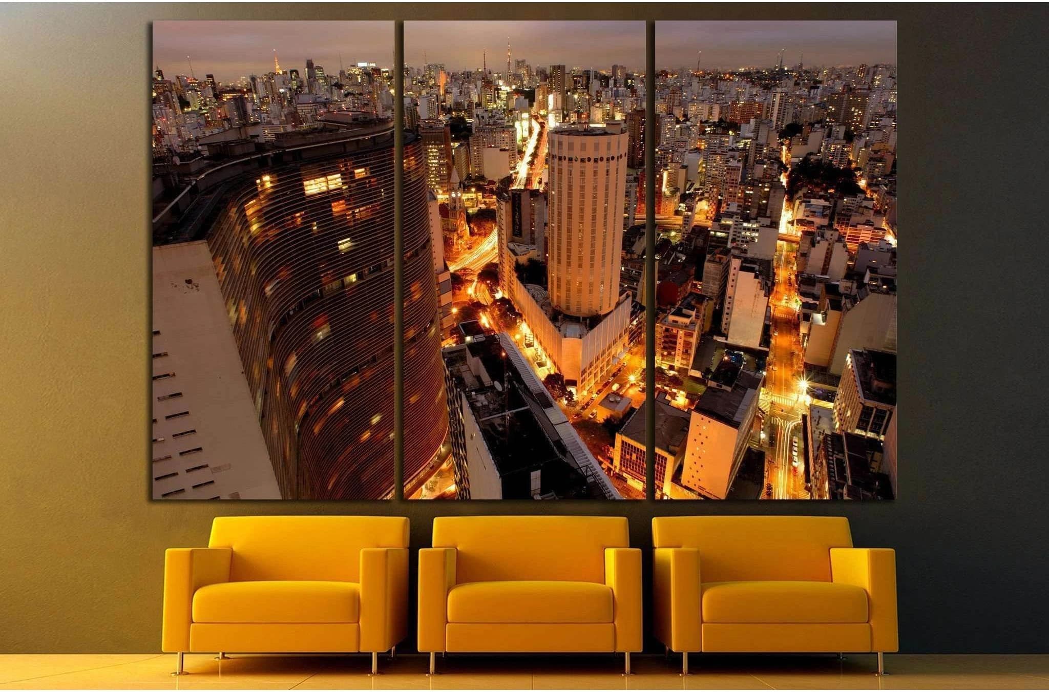 Sao Paulo skyline, Brazil, largest city in South America №1517 Ready to Hang Canvas Print - Zellart Canvas Prints ALL_Products, s-1517