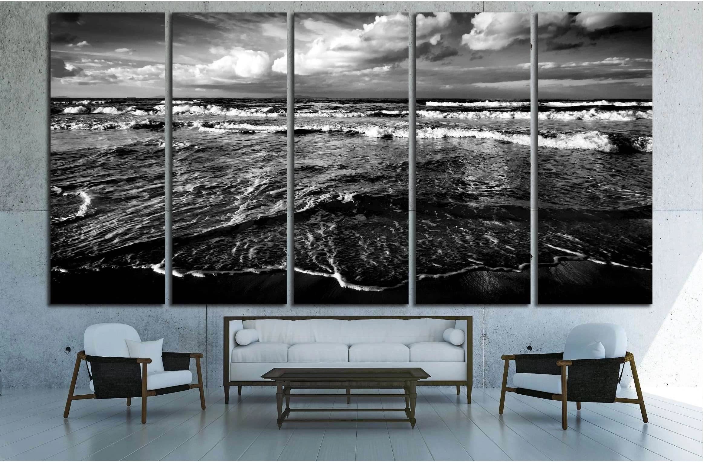 sardinian sea winter dramatic waves ecology №2667 Ready to Hang Canvas Print - Zellart Canvas Prints ALL_Products, s-2667