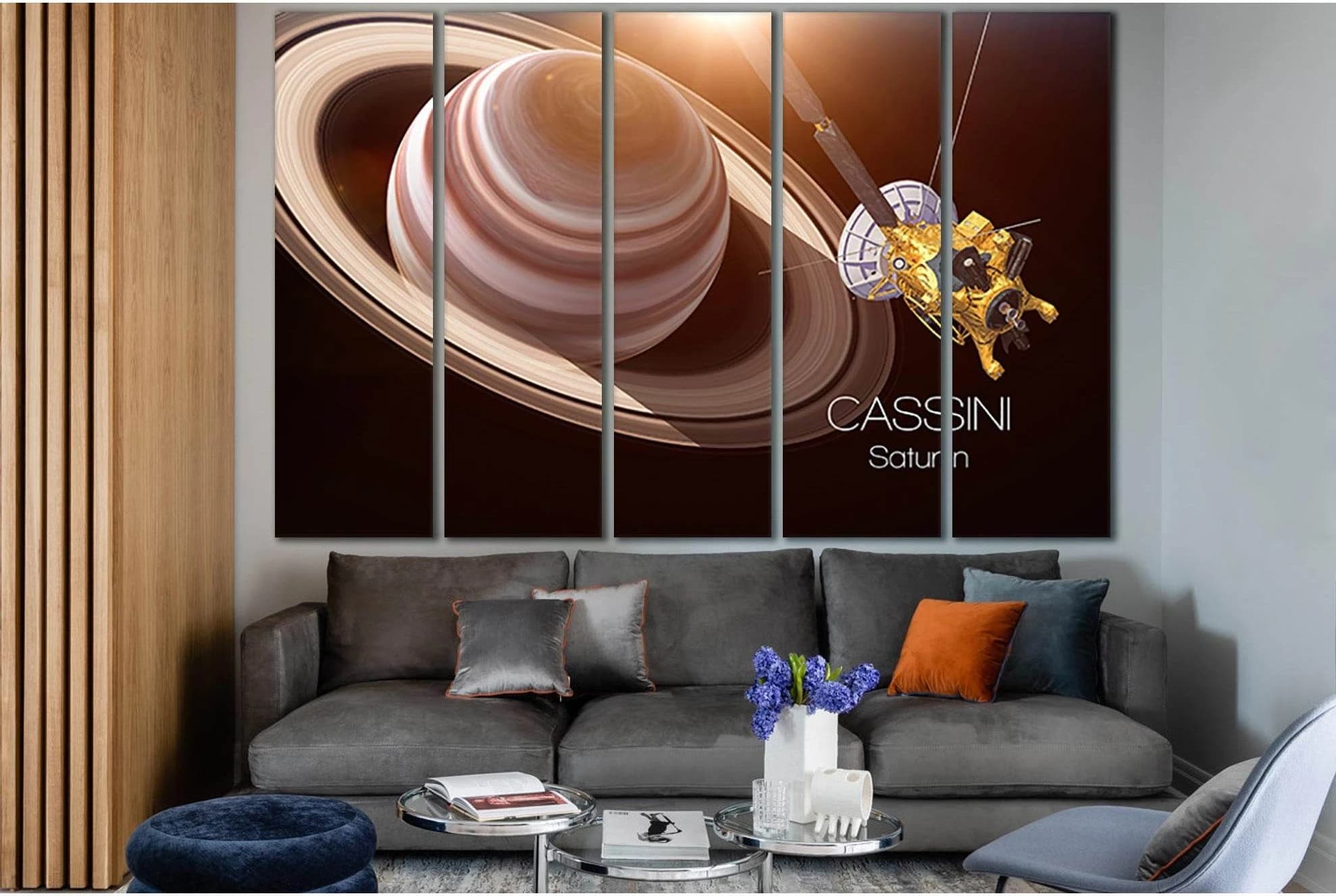 Saturn Artificial Satellite Cassini №SL965 Ready to Hang Canvas Print - Zellart Canvas Prints 0new, ALL_Products, Astronomy & Space Canvas Wall Art