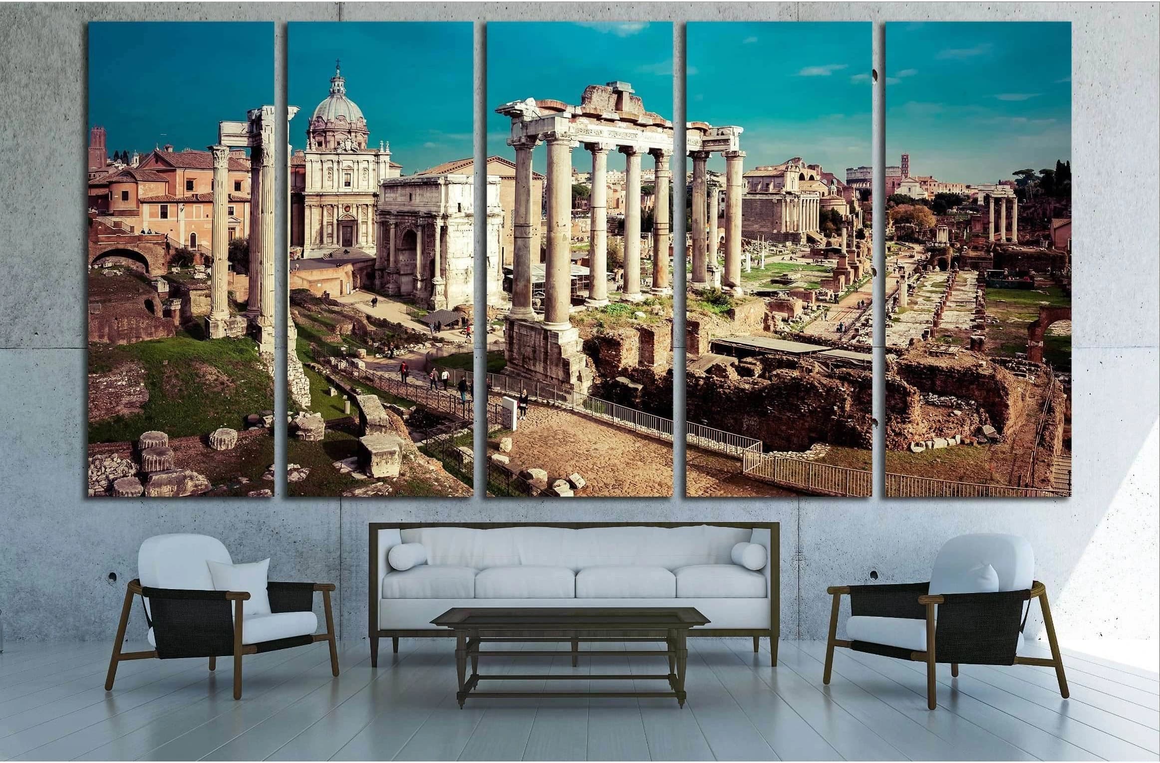 Saturn Temple in Rome, Italy №2905 Ready to Hang Canvas Print - Zellart Canvas Prints ALL_Products, s-2905