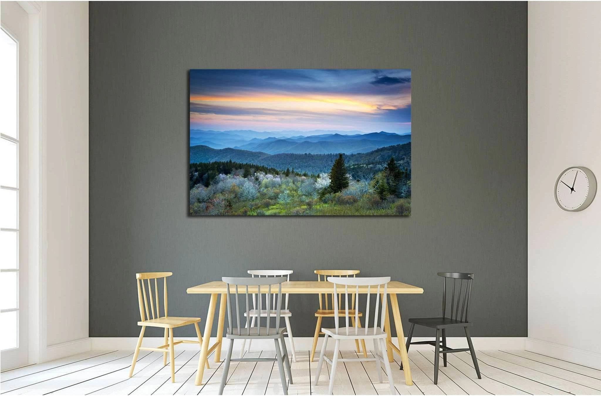 Scenic Blue Ridge Parkway Appalachians Smoky Mountains Spring Landscape with May blossoms №1959 Ready to Hang Canvas Print - Zellart Canvas Prints ALL_Products, s-1959