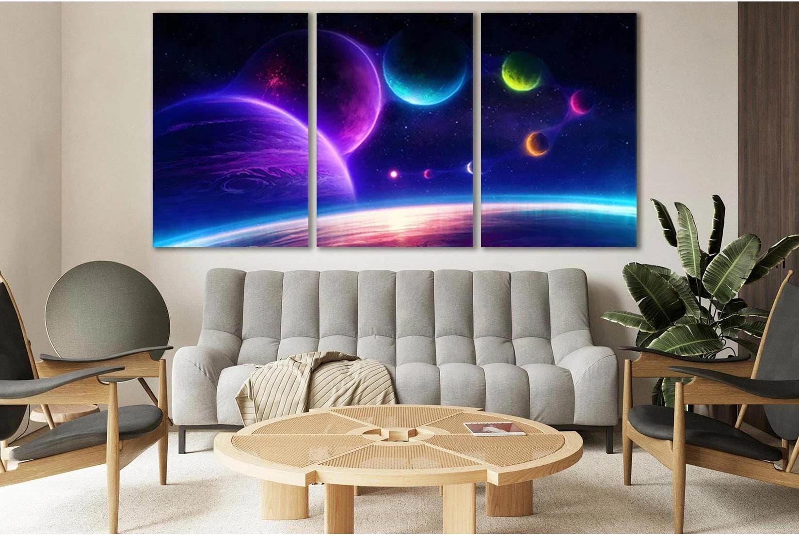 Sci Fi Planets №SL430 Ready to Hang Canvas Print - Zellart Canvas Prints 0new, ALL_Products, Astronomy & Space Canvas Wall Art
