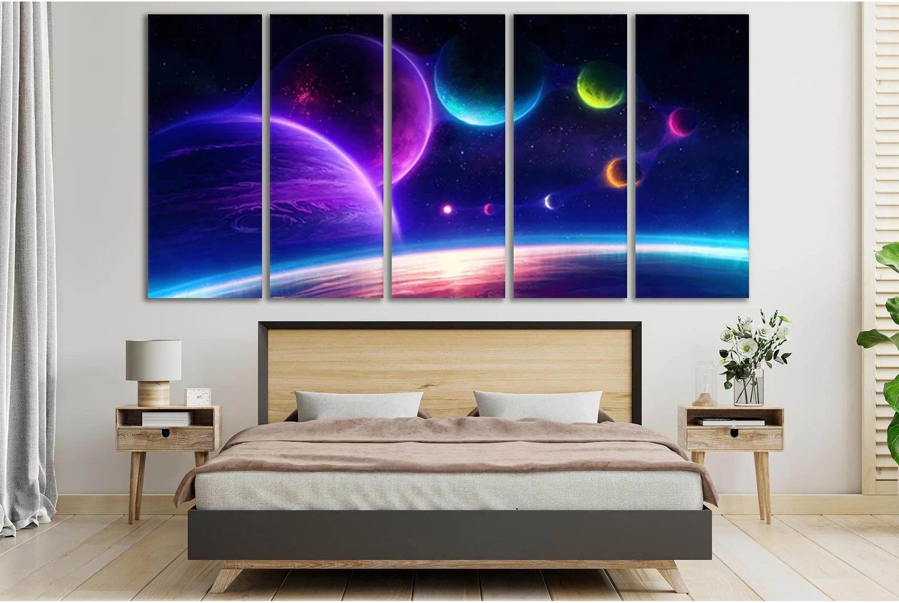 Sci Fi Planets №SL430 Ready to Hang Canvas Print - Zellart Canvas Prints 0new, ALL_Products, Astronomy & Space Canvas Wall Art