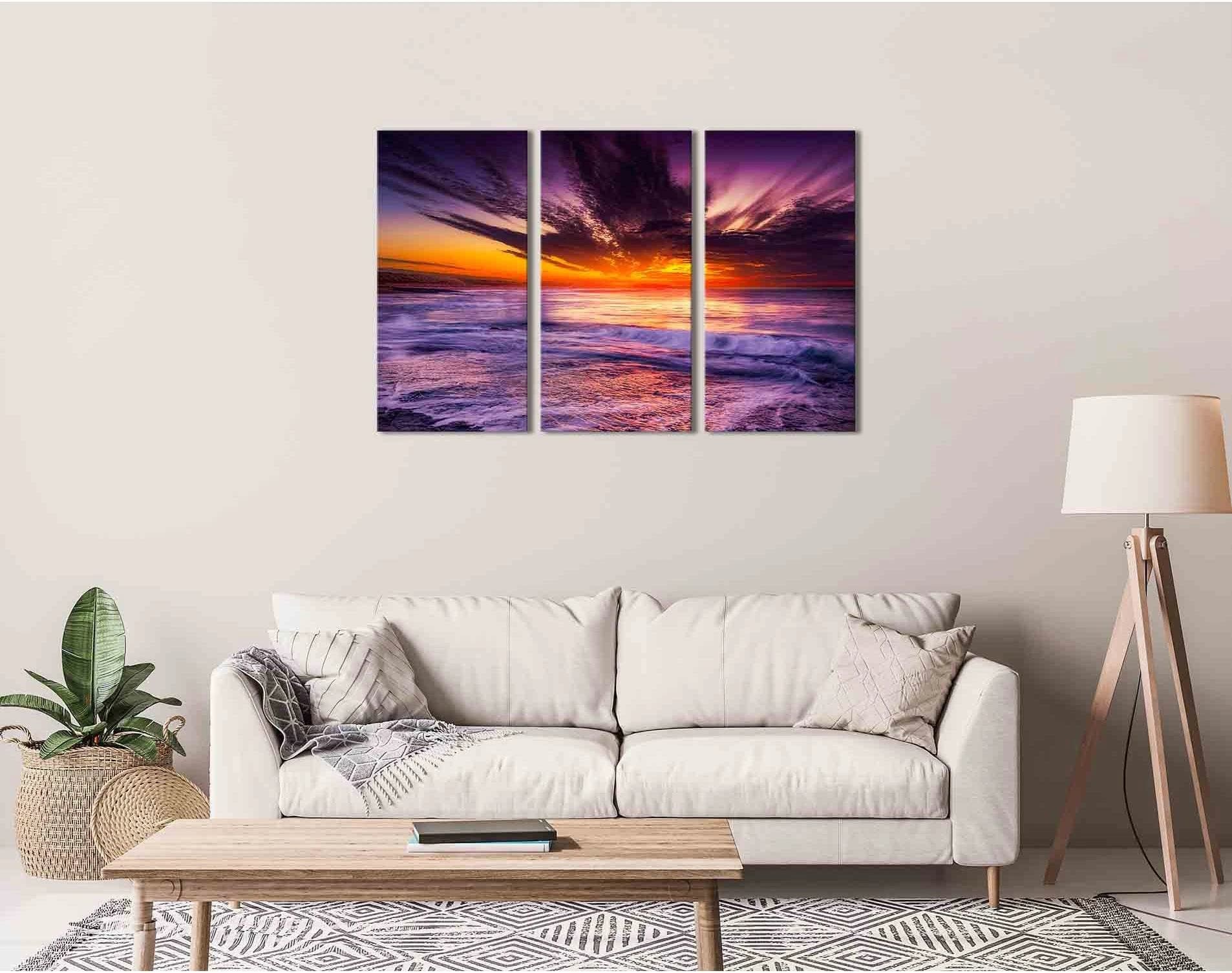 Sea landscape images №D1217 Ready to Hang Canvas Print - Zellart Canvas Prints 0new, ALL_Products, Sunrise & sunset wall art