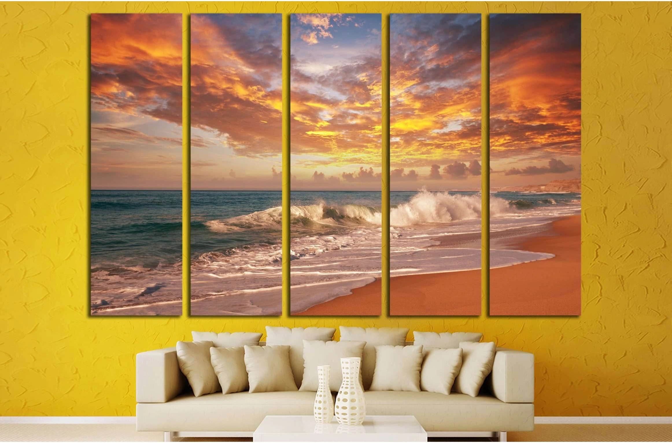 sea sunset №2685 Ready to Hang Canvas Print - Zellart Canvas Prints ALL_Products, s-2685