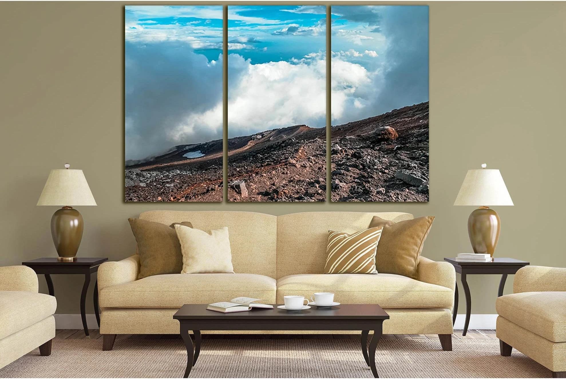 Sea View From The Mountain №SL169 Ready to Hang Canvas Print - Zellart Canvas Prints 0new, ALL_Products, Beach Ocean & Waves