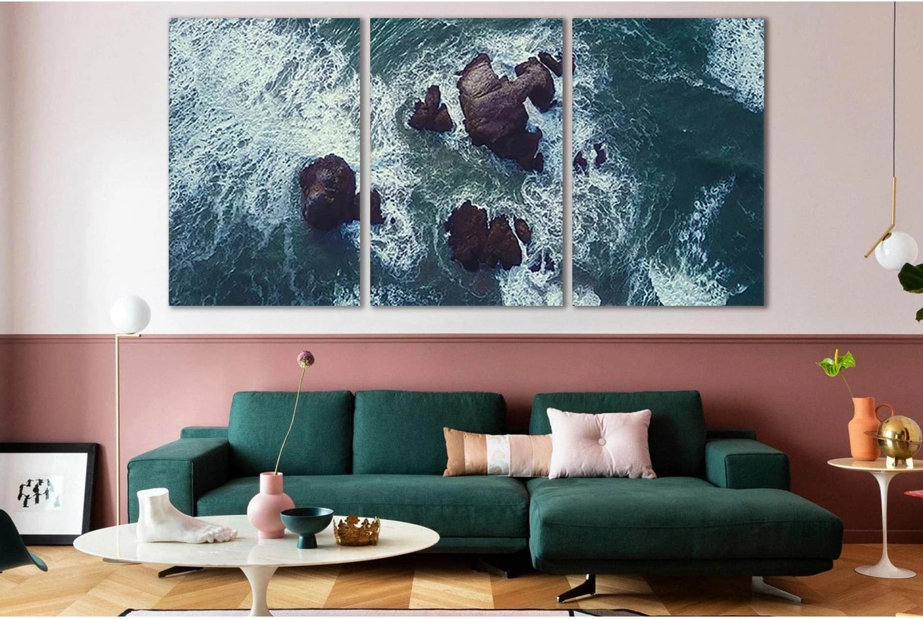 Sea Water And Rock №SL172 Ready to Hang Canvas Print - Zellart Canvas Prints 0new, ALL_Products, Beach Ocean & Waves