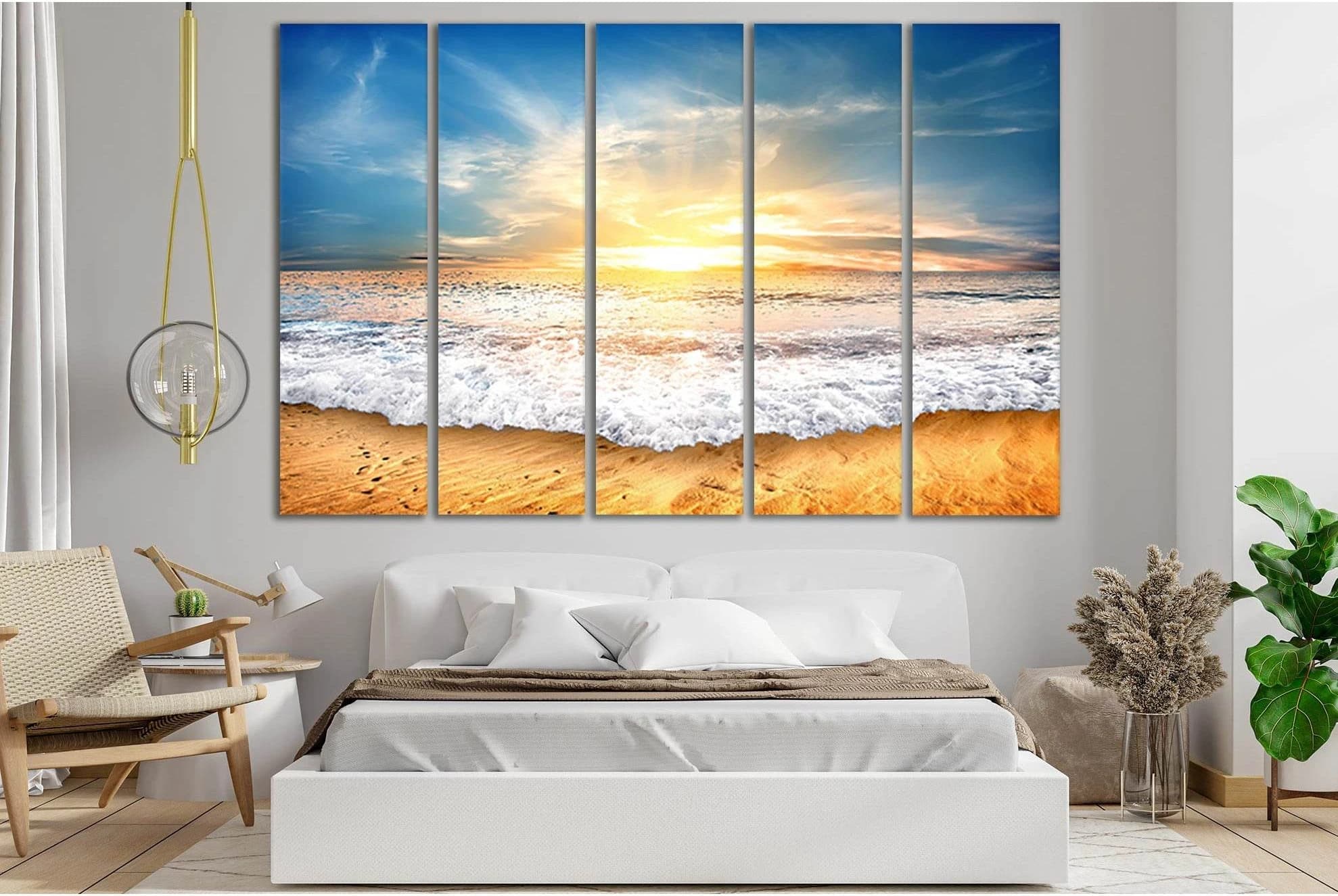 Sea Wave Sky Dawn №SL226 Ready to Hang Canvas Print - Zellart Canvas Prints 0new, ALL_Products, SUNRISE & SUNSET WALL ART