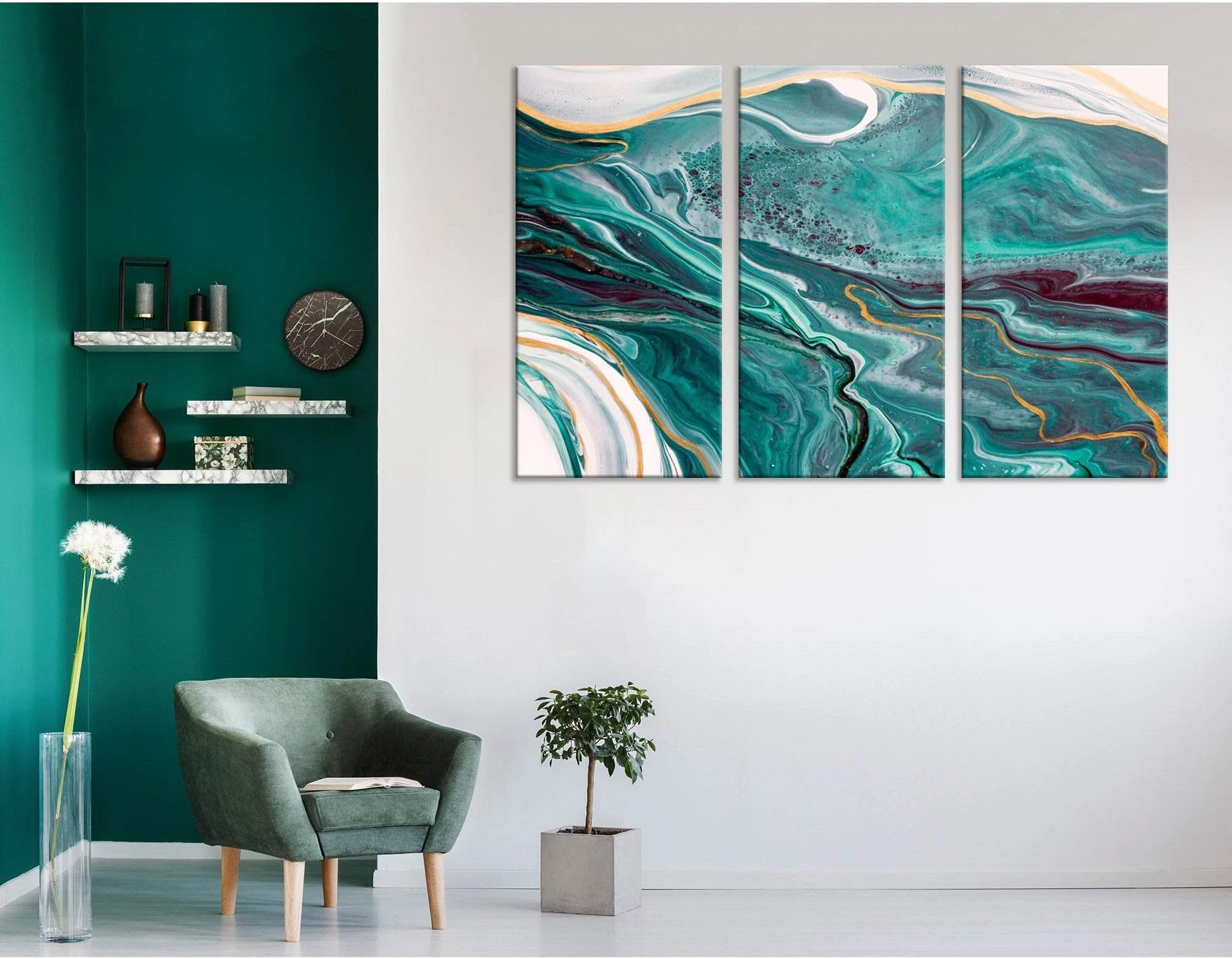 Sea Waves Abstract №04290 Ready to Hang Canvas Print - Zellart Canvas Prints ALL_Products
