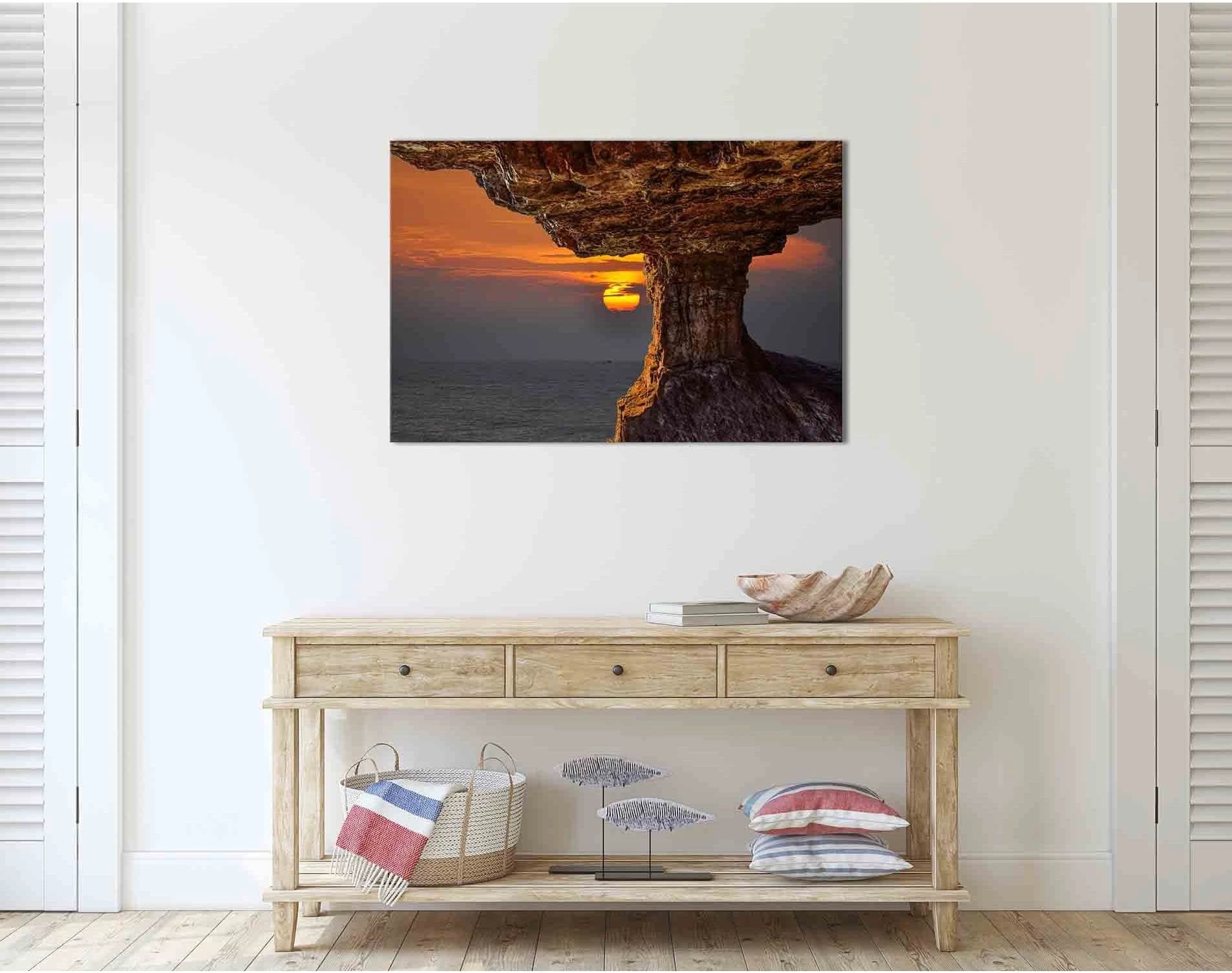 Seascape with rocks №D1216 Ready to Hang Canvas Print - Zellart Canvas Prints 0new, ALL_Products, Sunrise & sunset wall art