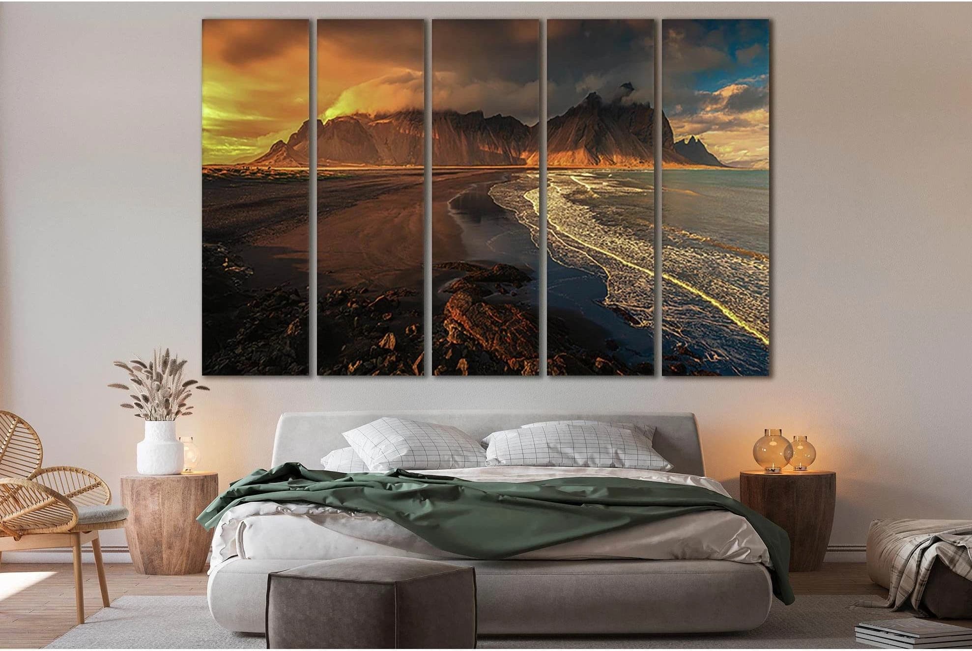 Seashore With Hills №SL159 Ready to Hang Canvas Print - Zellart Canvas Prints 0new, ALL_Products, Beach Ocean & Waves