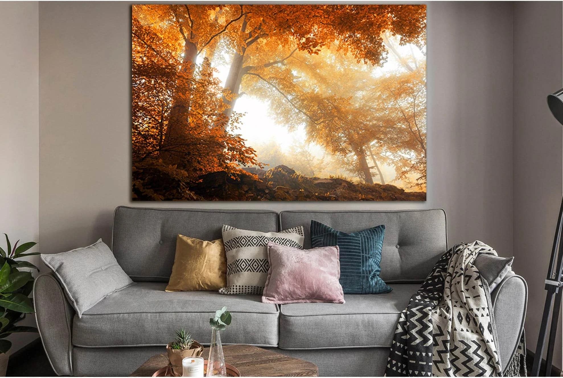 Seasons Autumn Trees №SL1066 Ready to Hang Canvas Print - Zellart Canvas Prints 0new, ALL_Products, Trees Wall Art