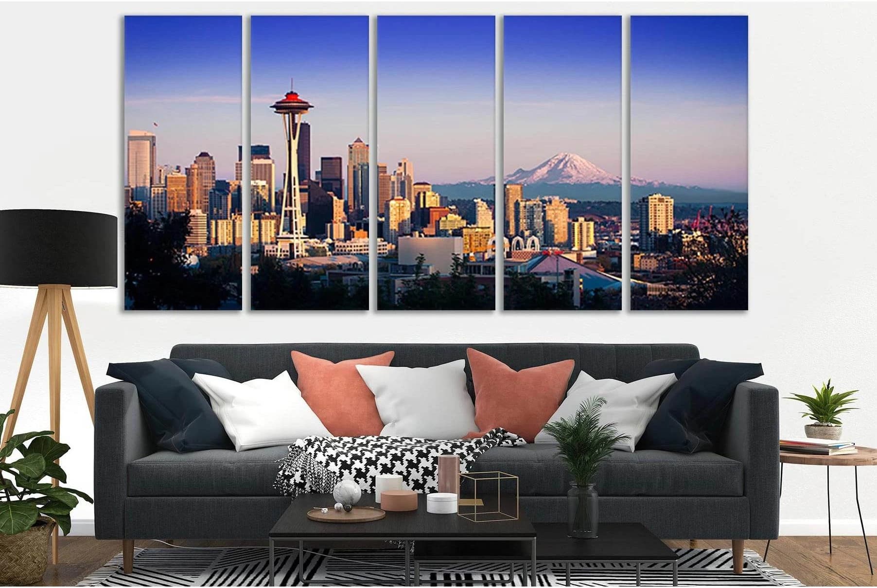 Seattle Skyline №SL334 Ready to Hang Canvas Print - Zellart Canvas Prints 0new, ALL_Products, Cityscapes & Skylines