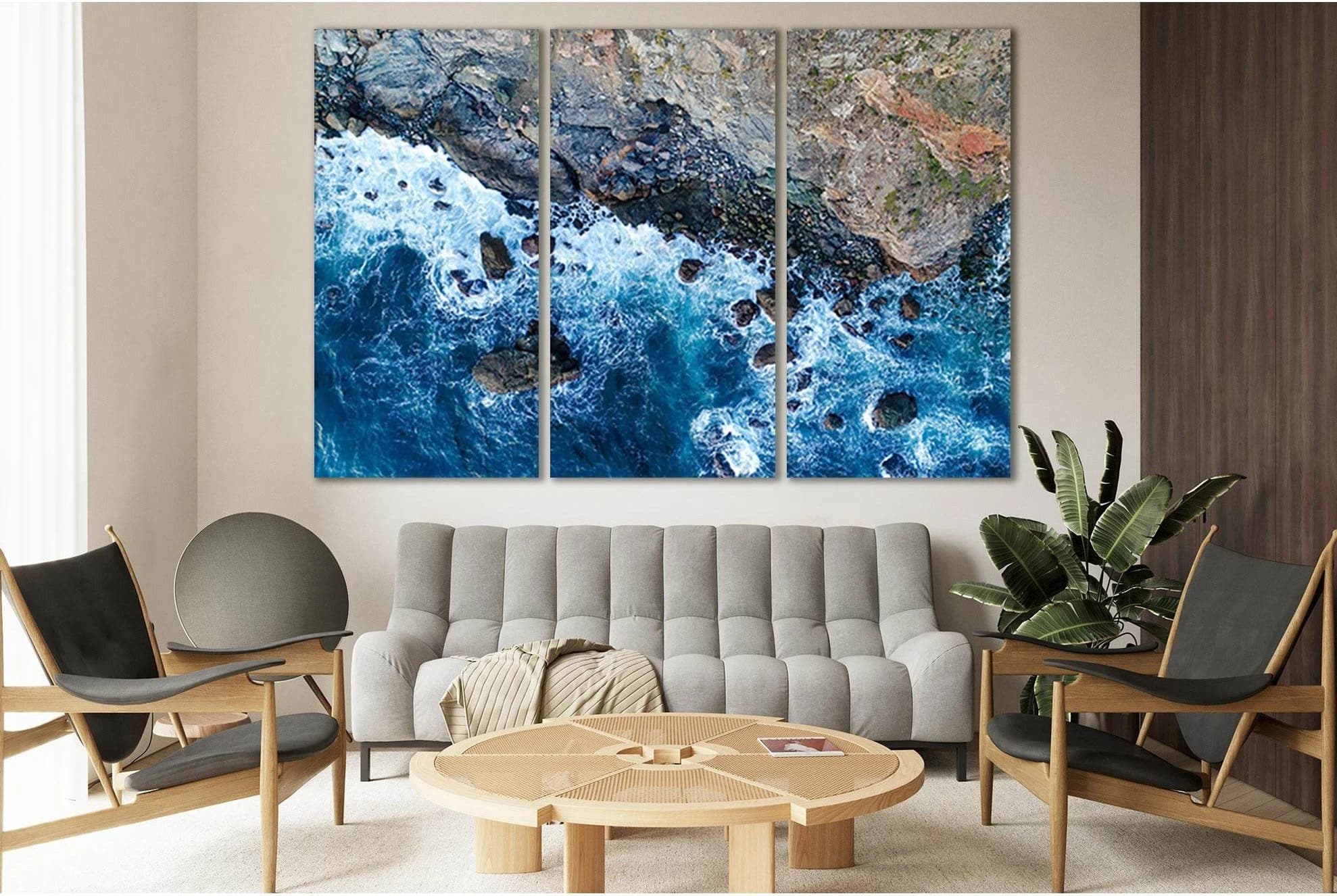 Shore Top View №SL134 Ready to Hang Canvas Print - Zellart Canvas Prints 0new, ALL_Products, Beach Ocean & Waves