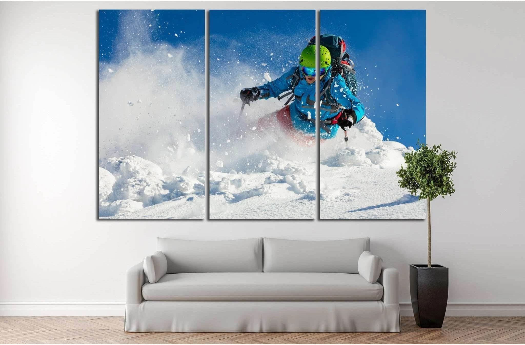 Skier №181 Ready to Hang Canvas Print - Zellart Canvas Prints ALL_Products, wd-181