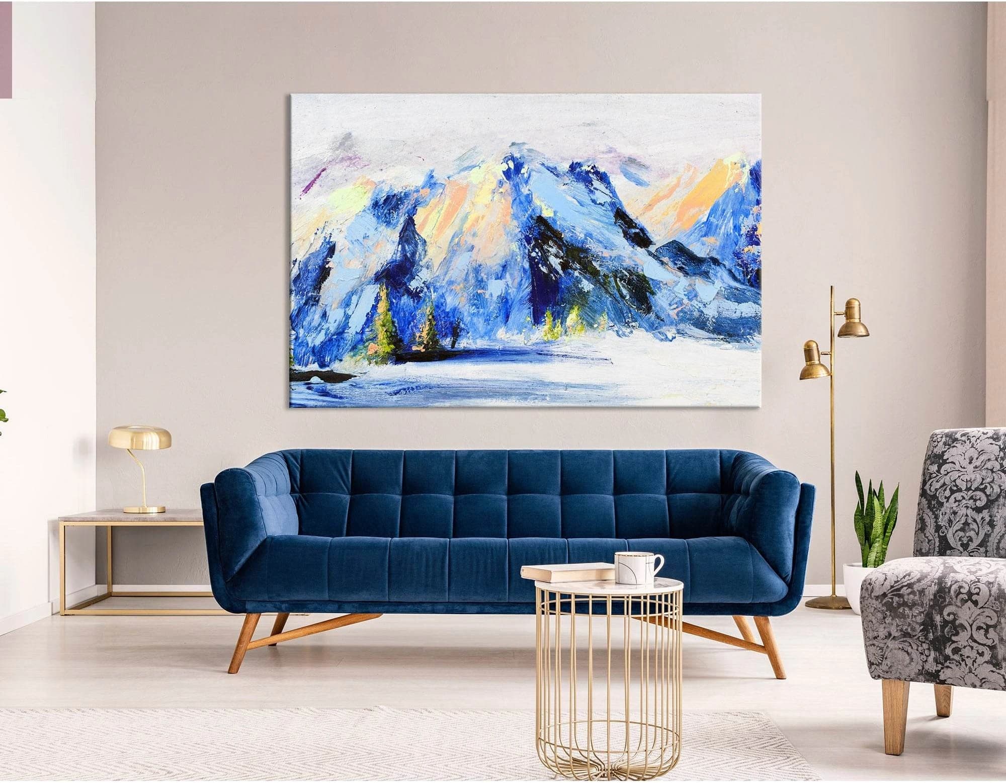 Snow-capped Mountains Abstract №04253 Ready to Hang Canvas Print - Zellart Canvas Prints ALL_Products