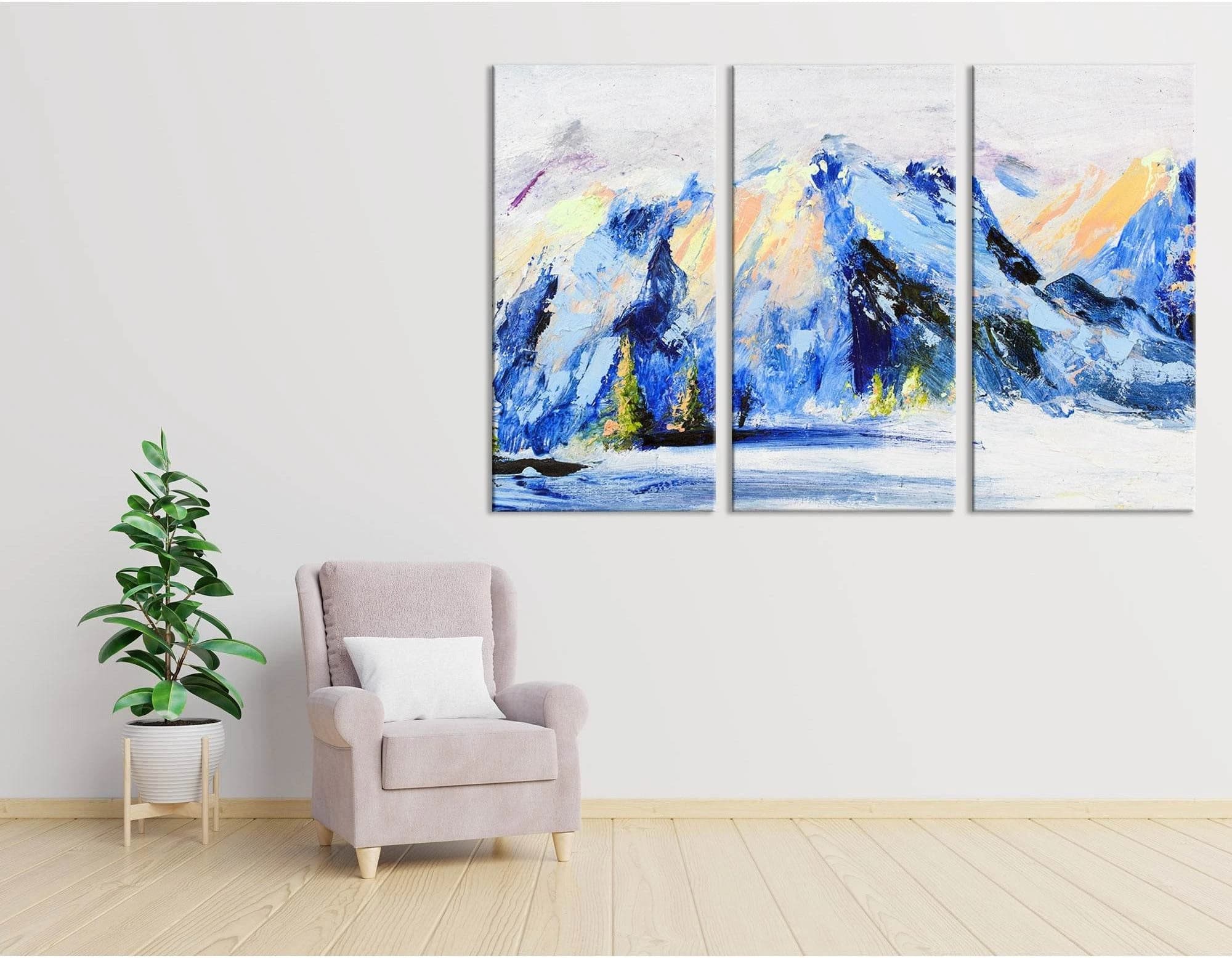 Snow-capped Mountains Abstract №04253 Ready to Hang Canvas Print - Zellart Canvas Prints ALL_Products