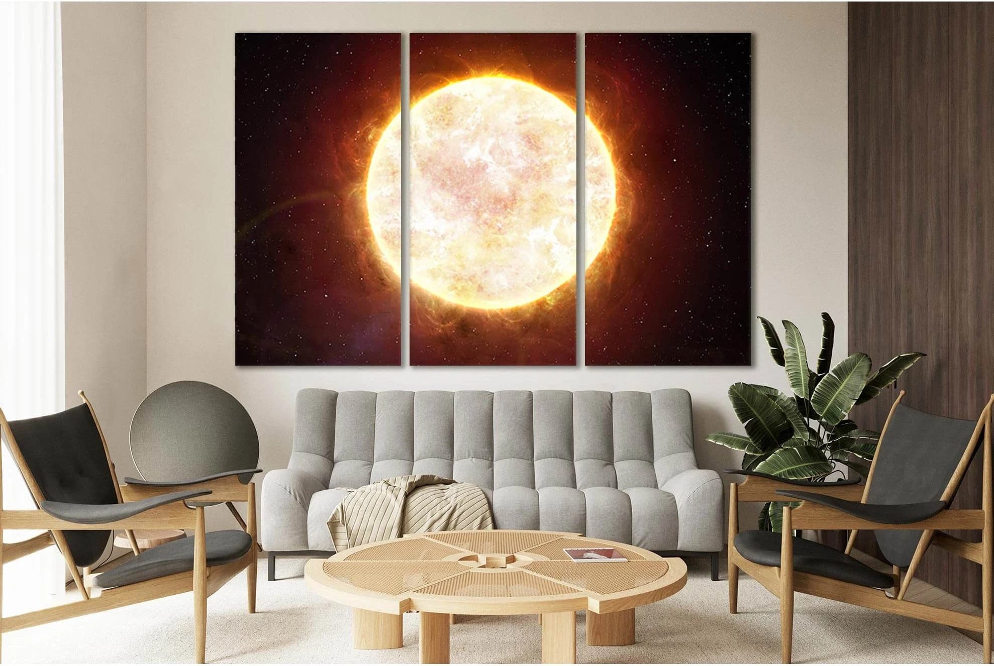 Solar System Sun №SL410 Ready to Hang Canvas Print - Zellart Canvas Prints 0new, ALL_Products, Astronomy & Space Canvas Wall Art