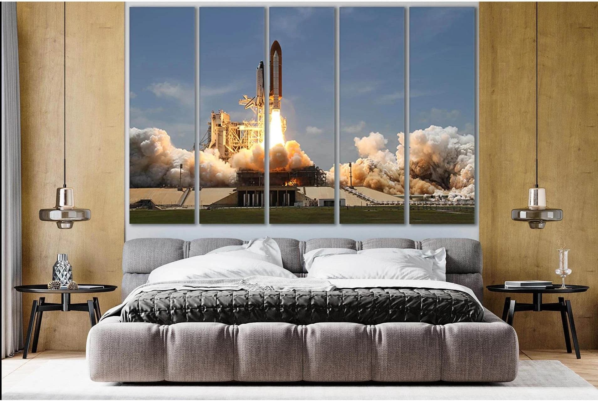 Space Shuttle Launch №SL790 Ready to Hang Canvas Print - Zellart Canvas Prints 0new, ALL_Products, Engine, Engines Wall Art