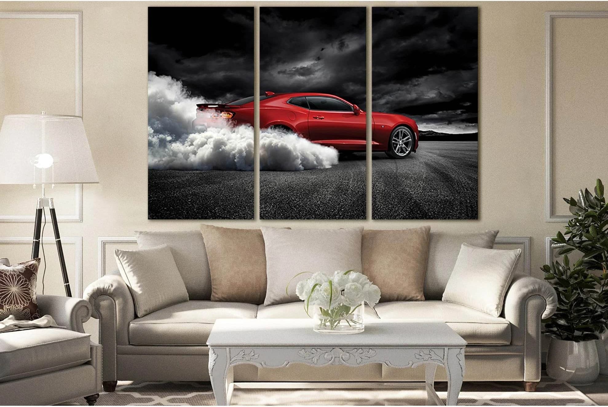 Spectacular Red Sports Car №SL1429 Ready to Hang Canvas Print - Zellart Canvas Prints 0new, ALL_Products, Engine
